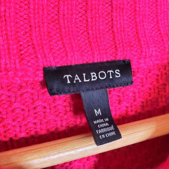 Talbots hot Pink Shawl Neck Cardigan sweater Size Medium - Picture 9 of 14